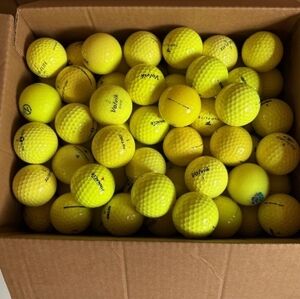 Golf Balls Yellow Mix Of Brands 35 Count Used Great~Good